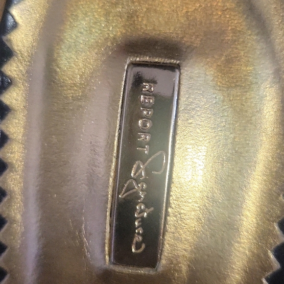 REPORT SIGNATURE BLACK LEATHER STRAPPY HEELS - Picture 4 of 7